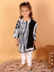 Vastramay SISHU Girls Black & White Pure Cotton Tie-Dye Kurta Leggings & Dupatta Set